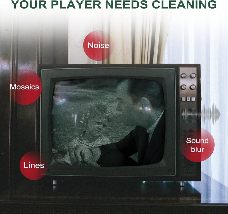 Nicer منظف رأس VCR للاعبين VCR VHS، شريط تنظيف رأس الفيديو VHS، نوع رطب - Image 3